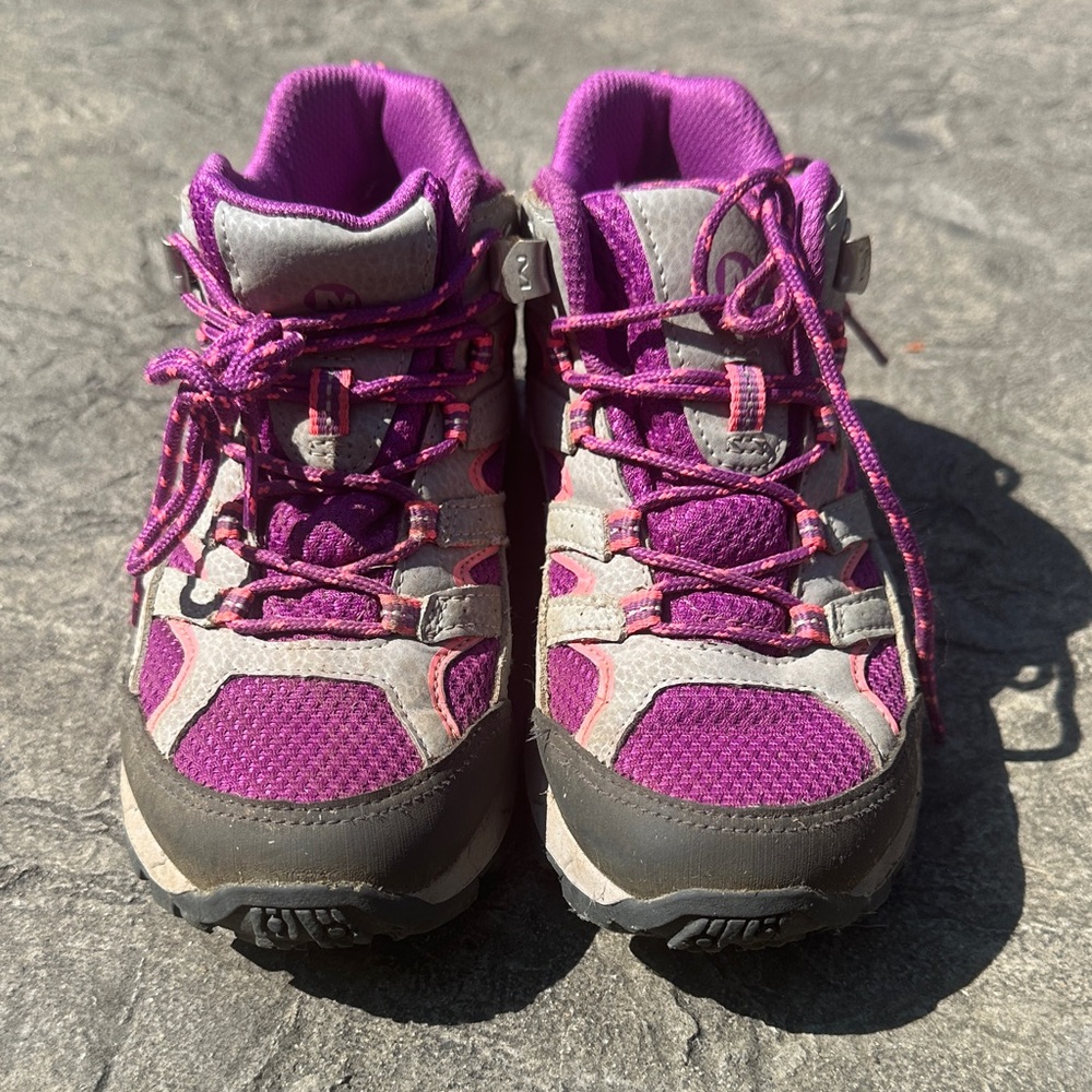Merrell Pink and Gray Waterproof Hiking Shoes